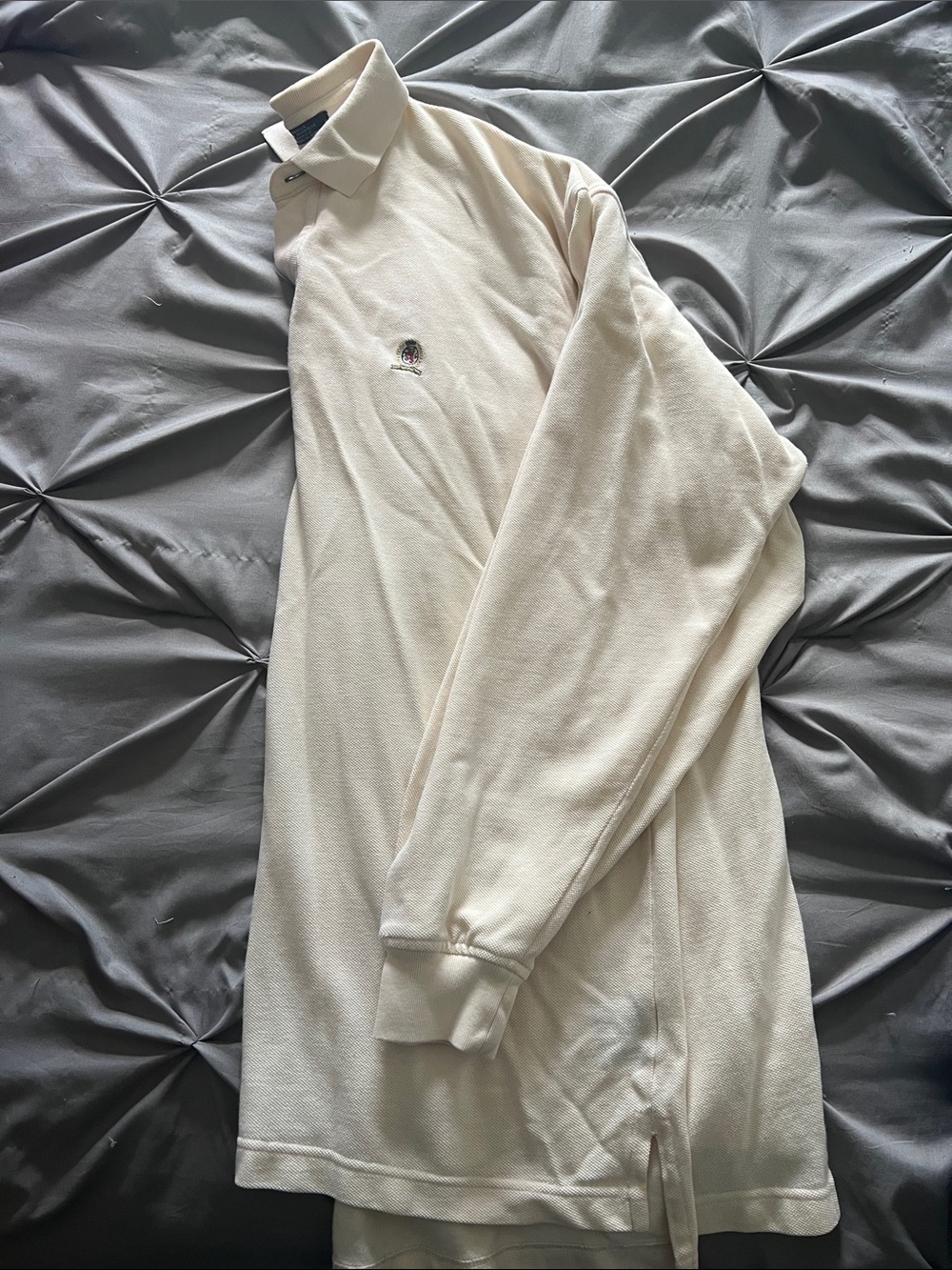 Tommy Hilfiger Cream Long-Sleeve Polo Shirt